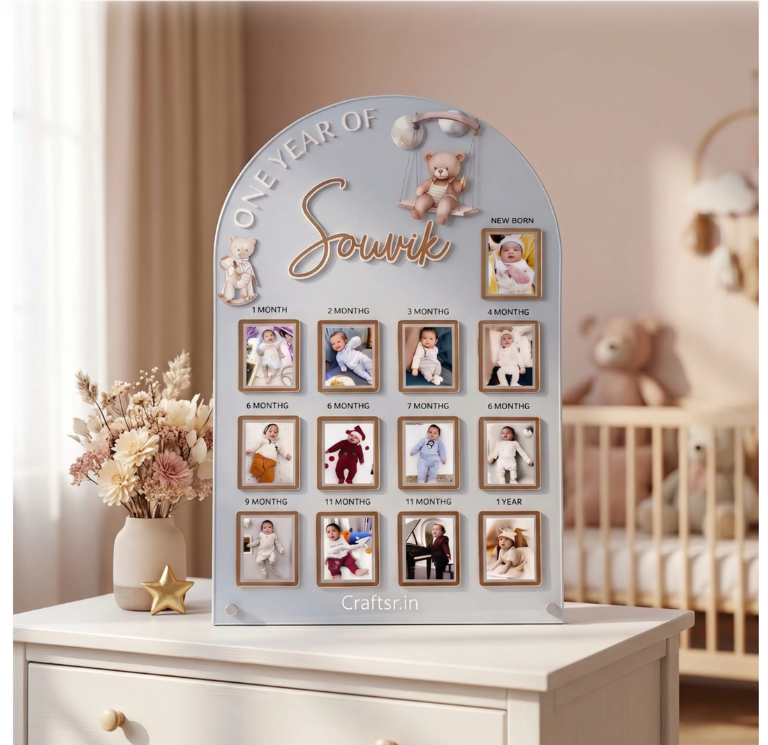 12 Month baby photo frame [Acrylic]