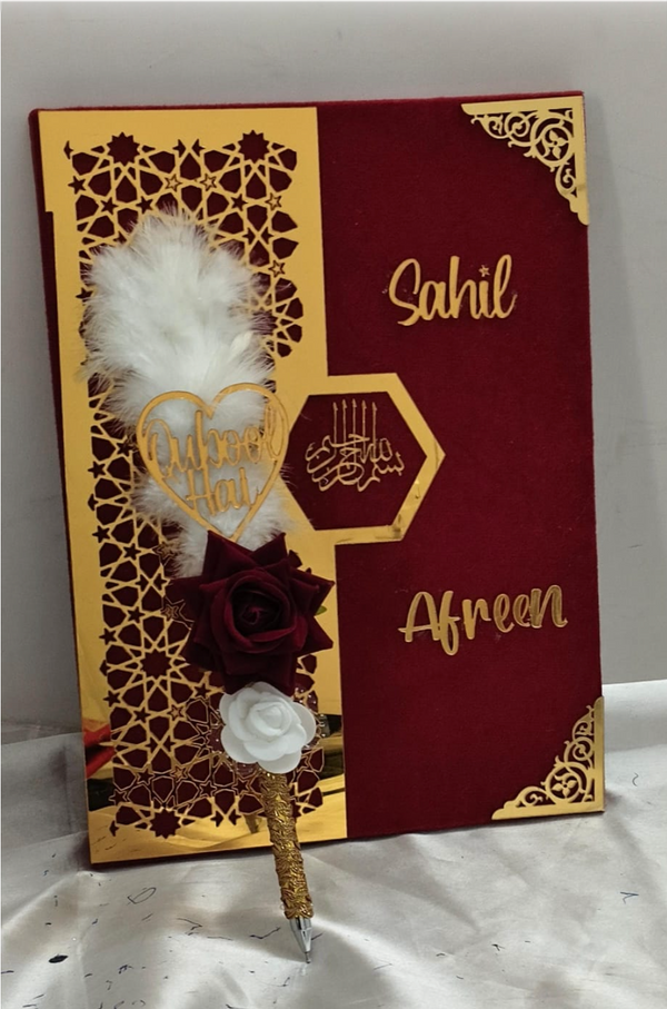 Nikahnama Booklet + Pen (Maroon)